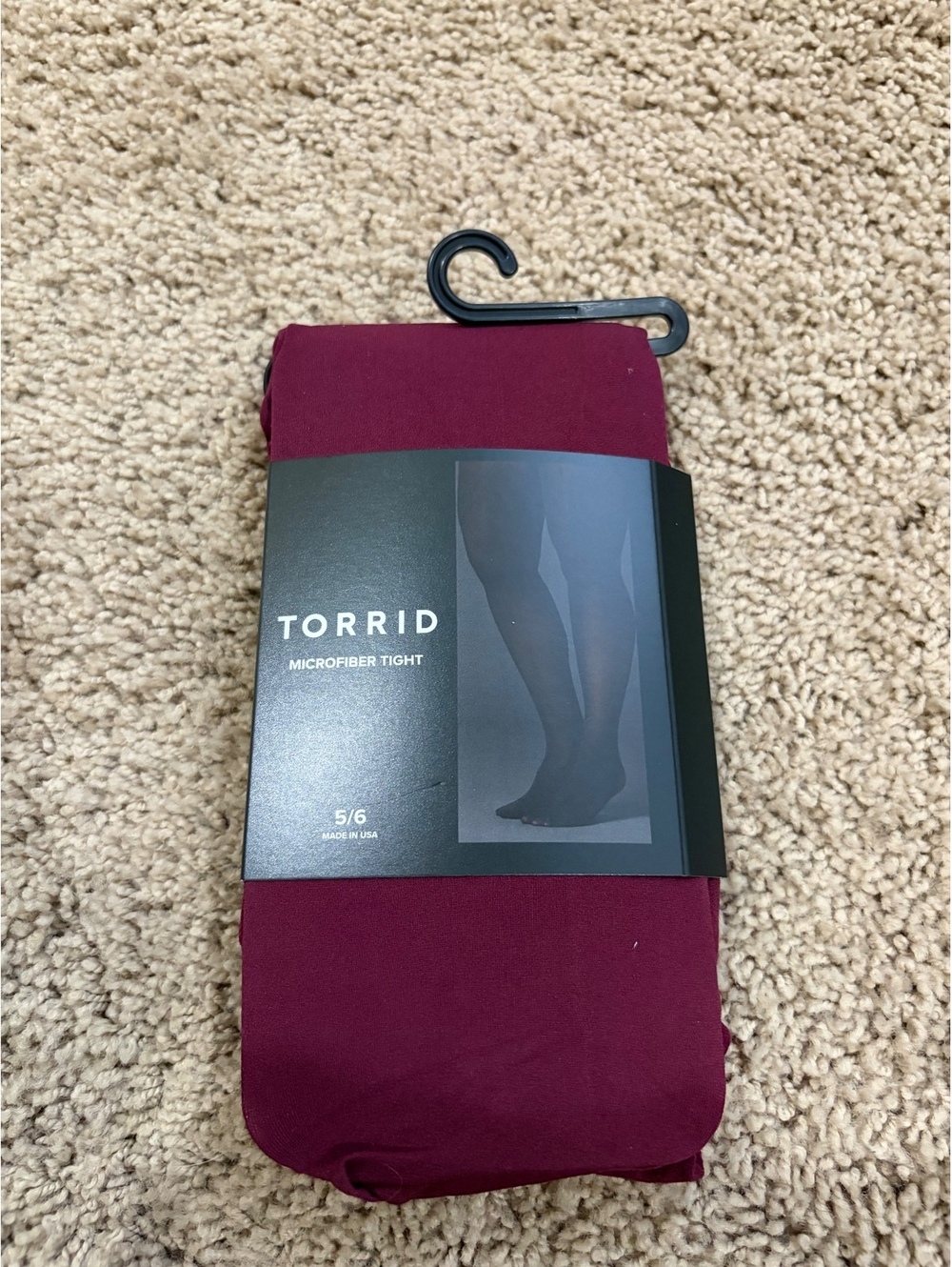NWT burgundy Torrid microfiber tights in size 5/6.